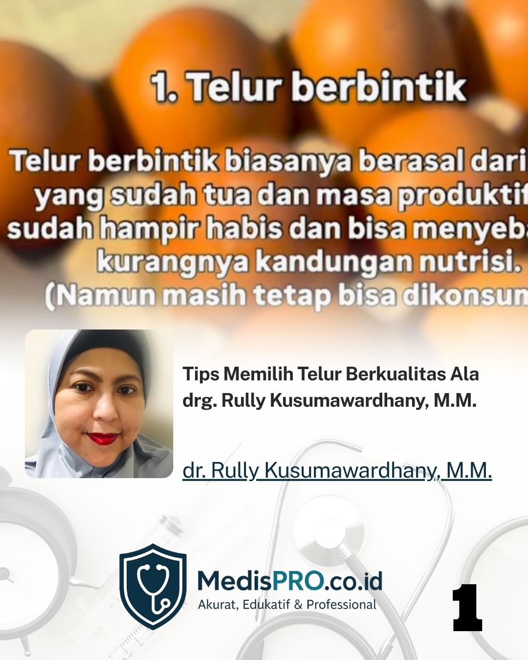 Tips Memilih Telur Berkualitas Ala drg. Rully Kusumawardhany, M.M.